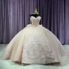 Vestidos de quinceañera brillantes color champán, vestido de baile con hombros descubiertos, 16 vestidos dulces, apliques de cuentas, vestidos de fiesta de cumpleaños de encaje 2024