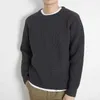 Men's Sweaters 2022 Winter Men's Thickened Wool Sweaters Round Neck Long Sleeve Knitting Loose Lazy Style Coats Solid Color Pullover Size S-3XLL231122