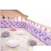 Bedrails 1M2M Born Cot Bumper Baby Braid Knotcradle Crib Decorations Room Bebe Baby Knoop Kussen Drop Delivery Kinderen Moederschap Veiligheid Dh0Vw