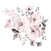 Wall Stickers Pink Flower Water Color Room Decoration Living Mural Home Cluster Wa