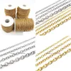 Capuchons de perles 5 mètres / lot ne se fanent jamais en acier inoxydable chaînes de collier en croix BK pour les résultats de bijoux de bricolage faisant des matériaux à la main Suppli Dhjgl