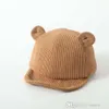 Cute Cartoon Little Bear Baby Hat Corduroy Kids Hats Solid Color Boys Baseball Cap Outdoor Infant Boys Sun Caps