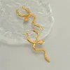 Hoop Earrings Stainless Steel 18K Gold Plated Tassel Snake For Women Girl Wedding Party Punk Jewelry Gift E2187