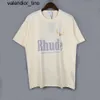 新しいrhudeTシャツ夏デザイナーTシャツの男性Tシャツトップラグジュアリーレタープリントシャツメンズレディース服短袖Tシャツ