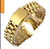 Watch Bands Classic Curved End Stainless Steel Watchband 18mm 20mm 22mm Silver Gold Solid Link Bracelet Fit For RX