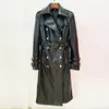 Womens Suits & Blazers Slim Shape Woan Jackets Black Long Down Coats Office Pu Outfit with Belt Strap Design Clothes S- 3XL