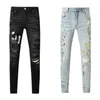 Designerjeans Distressed French Fashion Pierre Straight heren motorfiets gat stretch denim casual jeans straat denim skinny rechte fietsjeans