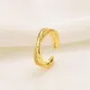 Criss-Cross CW CZ Crystal Anillo en X para mano derecha con oro macizo fino amarillo de 24 k GF Círculo geométrico minimalista 265P