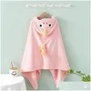 Towels Robes Boys Girls Coral Fleece Bathrobe Children Hooded Kids Animal Towel Robe Baby Sleepwear Childrens Dressing Gown Soft Drop Dhr2T