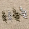 Charms 5pcs Antique Silver Color Bronze Snake Pendant DIY Handmade Jewelry Making Accessories Findings For Necklace Bracelet