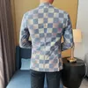 Herenpakken Blazers Hoge kwaliteit Mode Alle Casual Effen Kleur Knap Smart Vier seizoenen Polyester Single Breasted 231211