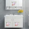 Pegatinas de pared 16 estilos Etiqueta de flores románticas para baño WC Nevera Armario Calcomanía Impermeable Peel Stick PVC Art Wallpaper 231211