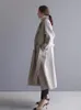 Mélanges de laine pour femmes Hiver femmes Beige élégant laine mélangée couleur unie coréen Long manteau rétro mode noir Simple laine Camel surdimensionné manteau 231109