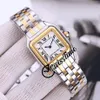 22mm W2PN0006 Relógio feminino de quartzo suíço pequeno Panthere de mostrador branco tom de reboque 18K pulseira de aço dourado relógios femininos da moda Swiss246v