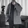 Herrjackor Autumn Winter Retro Woolen Jacket Fashion Lose Casual High Street Handsome Windbreaker Male Clothes