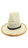 Plain Paper Straw Jazz Hat Män kvinnor Wide Brim Panama Sun Hats Belt Buckle Decor Unisex Cowboy Cowgirl Hat Beach Cap3318065