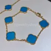 VAC Four Leaf Clover Designer Blue Prendant Necklace 925 STERLLING Silver 18K GOLD JELLERY SET ST BRACELT STER