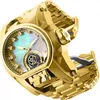 Modèle 28393 montre pour hommes mécanique Quartz réserve boulon Zeus hommes 52mm en acier inoxydable double fuseau horaire or montre-bracelet 265Y