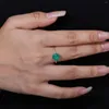 Cluster Rings Gem's Ballet 925 Sterling Silve Onyx Gift Simple Ring 8mm Natural Green Agate Gemstone Handmade Promise For Her