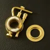 Vintage Retro Handmade Brass Kerosene Lighter Pure Copper Flip-top Ring Windproof Grinding Wheel Men's Gift