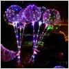 Party Decoration Led Balloon Transparent Lighting Bobo Ball Balloons With 70Cm Pole String Xmas Wedding Decorations Cca11728-A 60Pcs Dhyvg