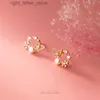 Stud WantMe 925 Sterling Silver Korean Romantic Hollow Farterfly Pearl White Zircon Stud Earrings for Women Charms Party Jewelry Gift YQ231211