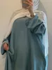 Robes grande taille Selle femme musulmane Abaya avec poches islamique décontracté et Simple Long Caftan marocain dubaï Ramadan noir 231208