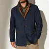メンズジャケット秋の冬ジャケットメンカジュアルコートターンダウンカラービンテージストリートウェアの服の衣装