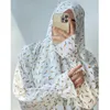 Roupas étnicas Ramadan Muçulmano Mulheres Abaya Floral Impressões Oração Vestuário Com Capuz Vestido Islam Vestido Plus Size Longo África Saudita Robe