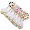 Bracelet en bois de perles bijoux en silicone perlé gland perlé porte-clés bracelets à franges colorés bracelet poignet pendentif sac porte-clés S10 LL