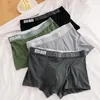 Underbyxor Mens underkläder Bomull Crotch Antibakteriell andningsbar mittökning Boxer Shorts Tryck plus Fat midja Fyra hörn Boxarehorts