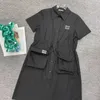 Basic & Casual Dresses designer 23SS Summer New Polo Neck Tunic Dress HTV5