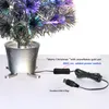 Christmas Decorations 60cm Silver Mini Fiber Optic Tabletop Artificial Tree With LED Lights Base Xmas Table Top