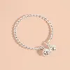 Bracelet NBNB Arrivent 2 cloches Bracelet torsadé pour femmes romantique femme manchette plate couleur argent fille fête main bijoux cadeau