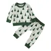 Clothing Sets Toddler Boys Girls Christmas Long Sleeve Cartoon Xmas Tree Prints T Shirt Pullover Dress Suspenders 12m Boy Clothes