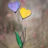 Decorative Flowers Garden Decor Heart-shaped Decoration Valentines Day Gift Anime Led Light Adornment Yard Insert Art Love Flower Ornaments