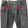 Heren Jeans Y2K Jeans Broek Heren Harajuku Hip Hop Zak Retro Grafisch Geborduurd Baggy Jeans Gothic Hoge Taille Brede Broek streetwearL231122