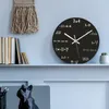 Orologi da parete Regalo per insegnanti di matematica Silenzioso senza ticchettio Decorazioni per la casa in aula in legno con espressioni Movimento al quarzo Verde