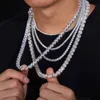 necklace moissanite chain Fine Jewelry Hip Hop 925 Sterling Silver VVS Moissanite Diamond Cluster Iced Out Tennis Chain Bracelet Personnalisé
