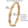 18k Ethiopian Gold Color Bangle For Women Dubai Frosted Luck Bamboo Wedding Bracelet African Arab Jewelry Middle East223z