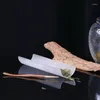 Colheres de chá estilo japonês vidro transparente nuvem fosca chaze artesanal conjunto de colher de chá de lótus cerimônia peças de reposição