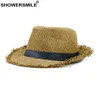 Duschmärke Khaki Straw Hat Men Panama Caps Summer Style Sun Hat Beach Holiday Classic Male Hats and Caps Mens Trilby Hats T2007202951453