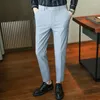 Men's Suits 28-44 Brand Boutique Fashion Pure Color Casual Business Office Official Suit Pants Groom Wedding Dress Party Trousers