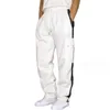 2024 Men's Pants Men Drawstring Side Stripe Casual Joggers Big Pocket Sweatpants Cargo Loose Active Sport Trousers Overalls