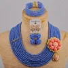 Necklace Earrings Set Purple Plated Costume Choker Jewelry African Wedding Beads Bridal