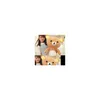 Animais de pelúcia de pelúcia kawaii rilakkuma casal personagem de desenho animado brinquedo macio animal marrom urso boneca para namorada agradável presente q0727 dro otamw