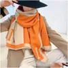 Lenços 2023 lenço de designer de luxo inverno pashmina para designers moda quente mulheres clássicas imitam 100% cashmere lã longo xale envoltório dh6j8