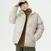 Veste en coton pour hommes, nouvelle tendance en hiver, doudoune, manteau d'hiver peluche et épaissi