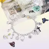 Yhamni Brand Unique Design 925 Silver Armband Fashion Jewelry Charm Armband 13 Pendants Armband Bangles For Women H1442238040