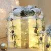 Decorações de Natal Ferro forjado de Natal Caixa de presente de três peças Enfeites de árvore de Natal Luminous Iron Art Home Outdoor Christmas Decorations Mall 231207